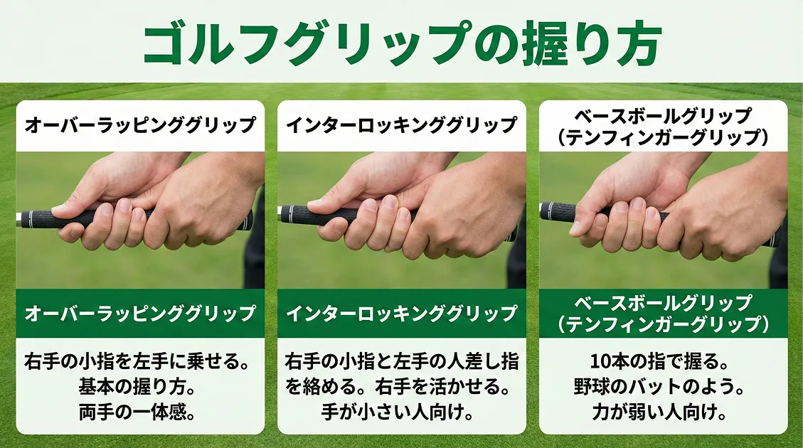 ゴルフグリップの握り方まとめ。練習方法やおすすめの練習器具も紹介